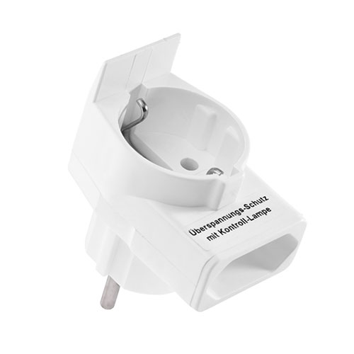 WIR Combi-Duplex Stecker weiß mit Überspannungsschutz und Kontroll-Lampe