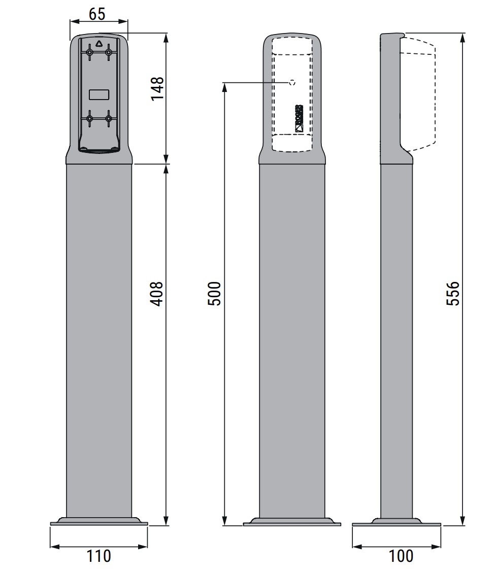 Standsäule CRA50/M90 für Lichtschranke (M90/F2ESO-180°) 