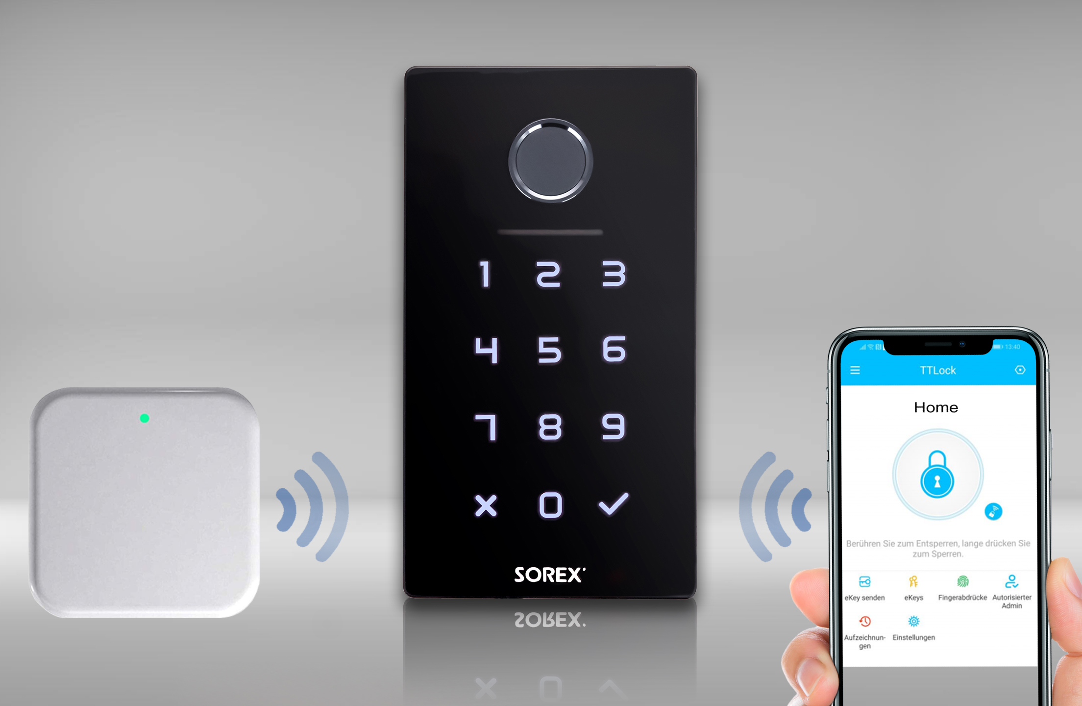 SOREX SMART WiFi Wandleser mit Zahlencode für Familienhaus RFID & Handy 